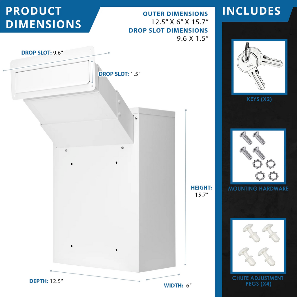 Barska Through-The-Wall Drop Box with Adjustable Chute | CB13954
