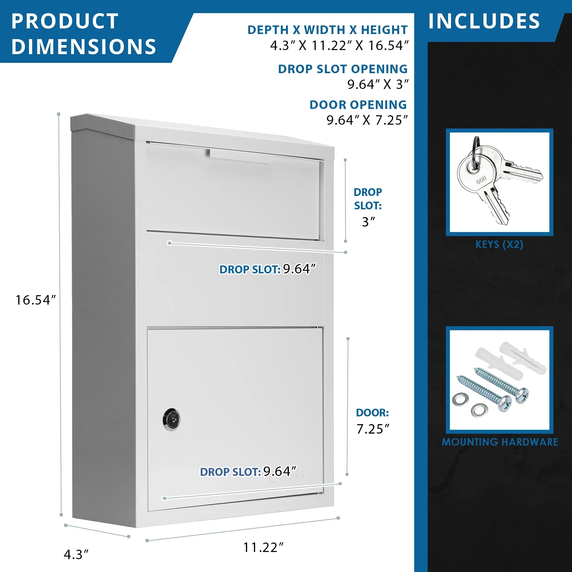 Barska Large Locking Wall Mount Drop Box | CB13956