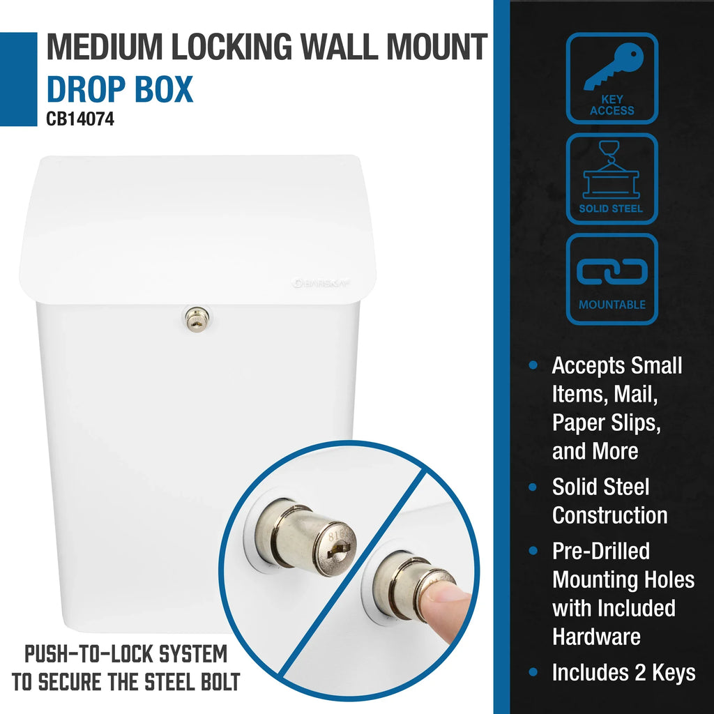 Barska Wall-Mount Top Opening Mail Drop Box | CB14074