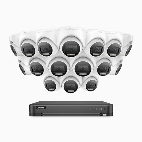 Annke ADLK800 - 4K 16 Channel 16 Dual Light Wired CCTV Security System, Color & IR Night Vision, 3840x2160@20fps, f/1.6 Super Aperture, 4-in-1 Output Signal, IP67