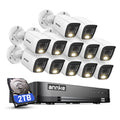 Annke 16CH 2MP Wired Security Camera System with Smart Dual Light, Vehicle/Person Detection, 16 Channel DVR and 12PCS 1080P IP67 Outdoor Surveillance CCTV Cameras, 2TB HDD for 24/7 Home Security