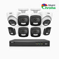 Annke NightChroma NCK500 - 3K 16 Channel PoE Security System with 6 Bullet & 2 Turret Cameras, Acme Color Night Vision, f/1.0 Super Aperture, Active Alignment, Built-in Microphone, IP67, All-Metal Housing