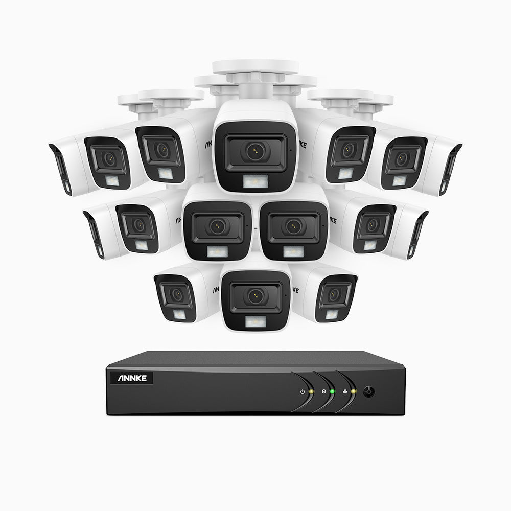 Annke ADLK500 - 3K 16 Channel 16 Dual Light Cameras Wired Security System, Color & IR Night Vision, 3072*1728 Resolution, f/1.2 Super Aperture, 4-in-1 Output Signal, Built-in Microphone, IP67