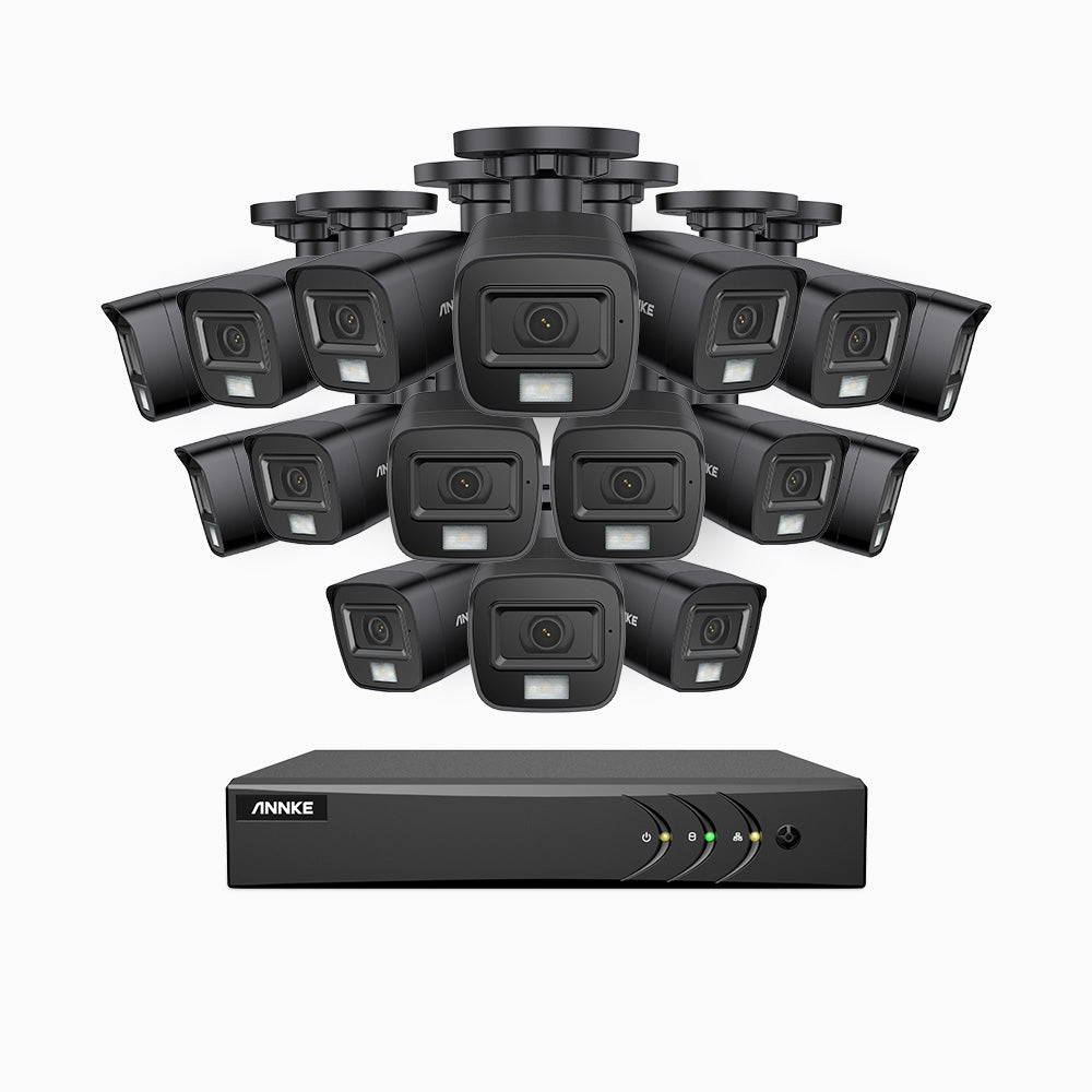 Annke ADLK500 - 3K 16 Channel 16 Dual Light Cameras Wired Security System, Color & IR Night Vision, 3072*1728 Resolution, f/1.2 Super Aperture, 4-in-1 Output Signal, Built-in Microphone, IP67