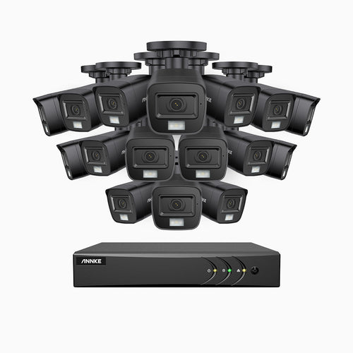 Annke ADLK500 - 3K 16 Channel 16 Dual Light Cameras Wired Security System, Color & IR Night Vision, 3072*1728 Resolution, f/1.2 Super Aperture, 4-in-1 Output Signal, Built-in Microphone, IP67