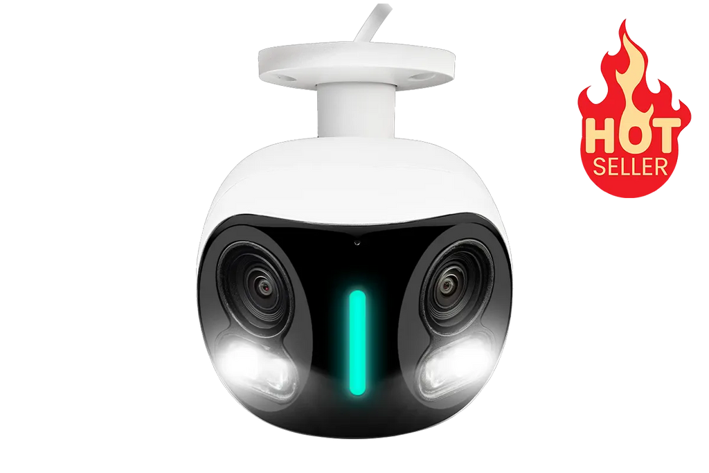 Lorex Halo Series H20 4K IP Wired Dual Lens Security Camera with Smart Security Lighting and Smart Motion Detection