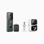 Annke Whiffle 1080P Full HD Wireless Doorbell Camera + Custos 3MP WiFi Battery & Solar Powered Outdoor Security Camera