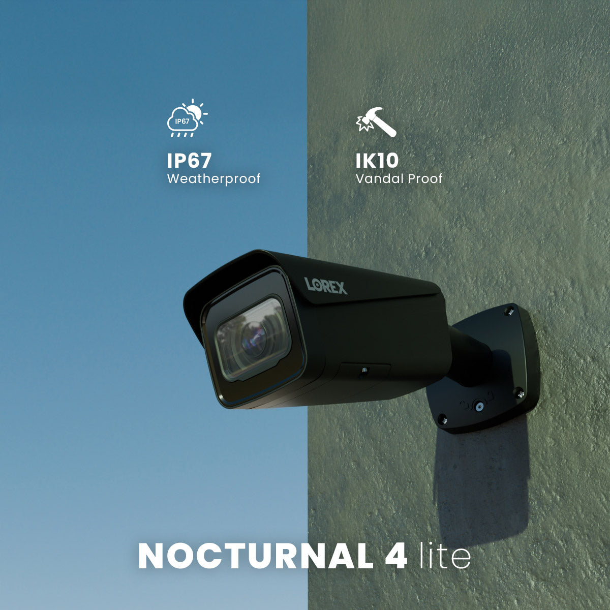 Lorex Nocturnal Series N4 Lite 4K IP Wired Bullet Security Camera with Motorized Varifocal Lens, Real-Time 30FPS Recording and IK10 Vandal Proof