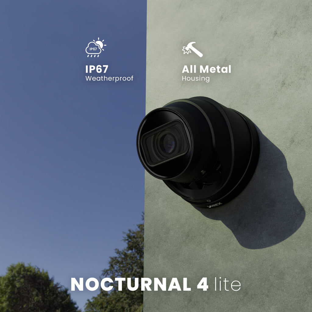Lorex Nocturnal Series N4 Lite 4K IP Wired Turret Security Camera with Motorized Varifocal Lens, Real-Time 30FPS Recording