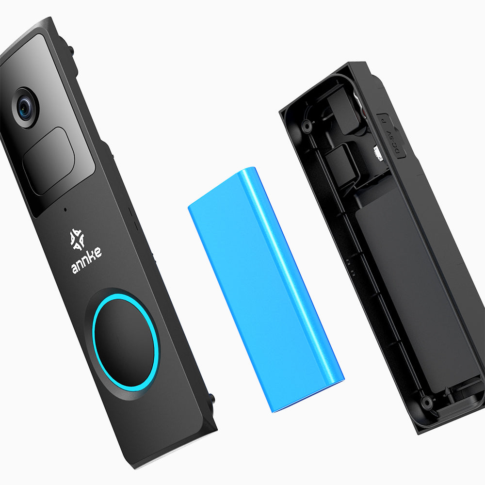 Annke Whiffle - 1080P Full HD Wireless Doorbell Camera, 148° Field of View, 4800mAh Battery Powered, Motion Detection, Two-Way Audio, Cloud & TF Card Storage, Works with Alexa