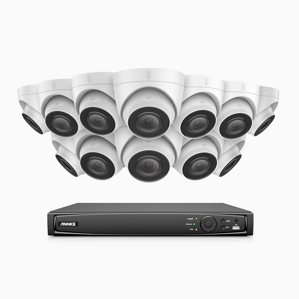 Annke H500 - 3K 16 Channel 12 Cameras PoE Security System, EXIR 2.0 Night Vision, Built-in Microphone & SD Card Slot,IP67 Waterproof, RTSP Supported, Works with Alexa