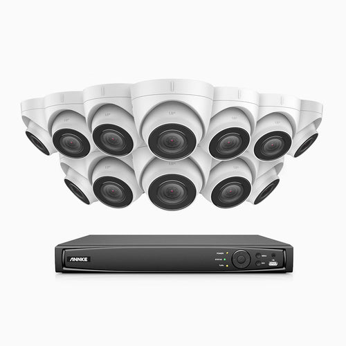 Annke H500 - 3K 16 Channel 12 Cameras PoE Security System, EXIR 2.0 Night Vision, Built-in Microphone & SD Card Slot,IP67 Waterproof, RTSP Supported, Works with Alexa