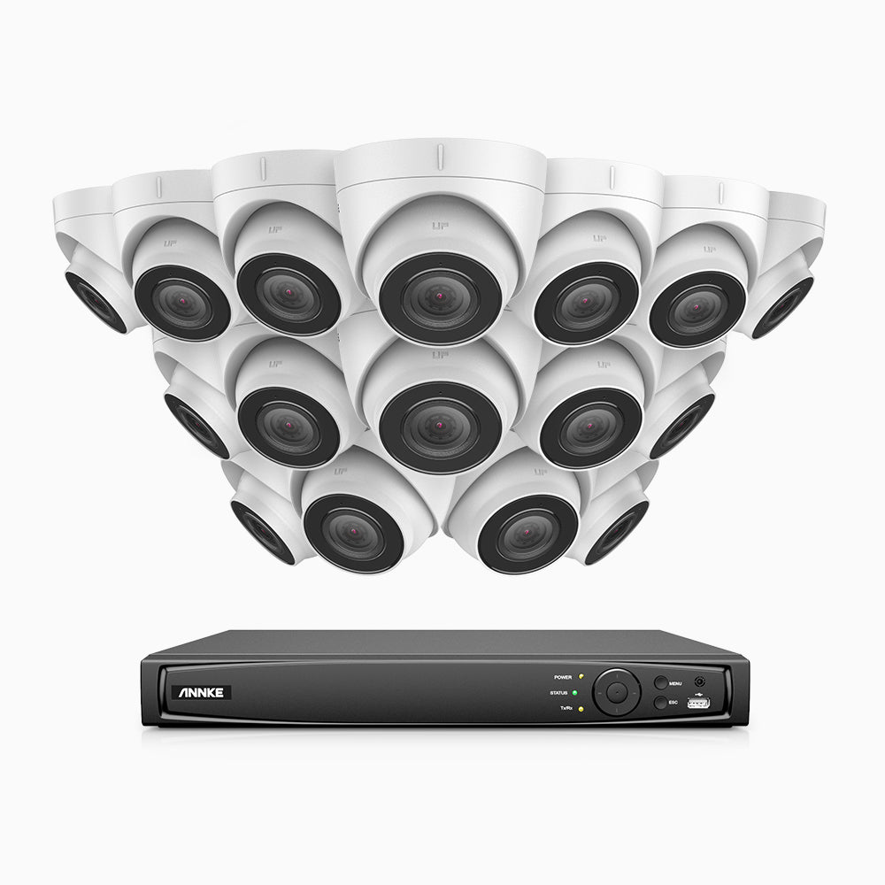 Annke H500 - 3K 16 Channel 16 Cameras PoE Security System, EXIR 2.0 Night Vision, Built-in Mic & SD Card Slot,IP67 Waterproof, RTSP Supported, Works with Alexa