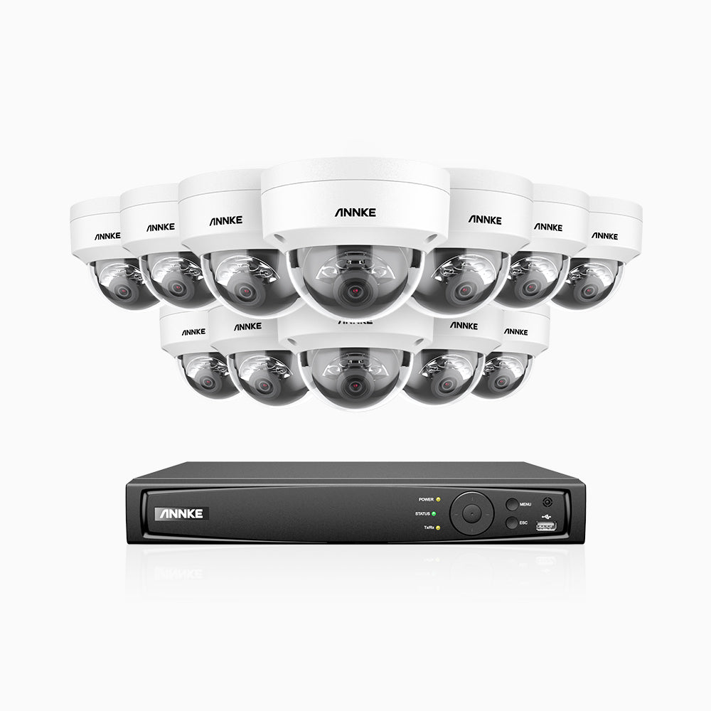 Annke H800 - 4K 16 Channel 12 Cameras PoE Security System, Human & Vehicle Detection, Built-in Micphone, Color & IR Night Vision, RTSP Supported