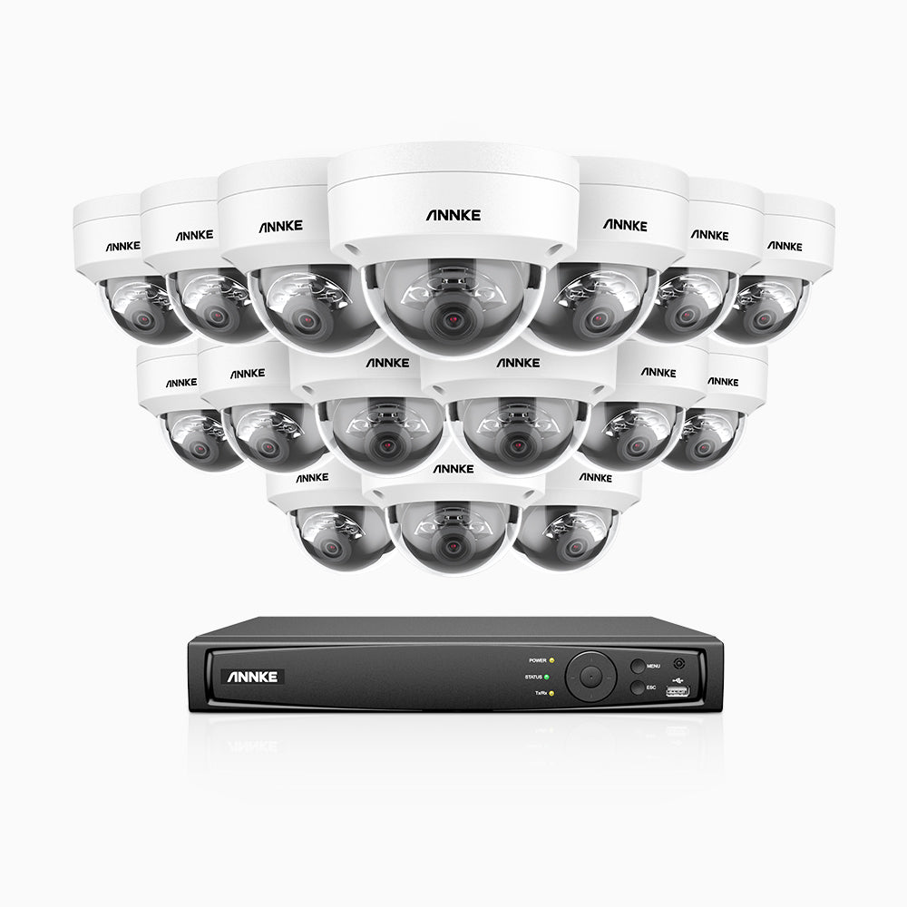 Annke H800 - 4K 16 Channel 16 Cameras PoE Security System, Built-in Microphone, Human & Vehicle Detection, Color & IR Night Vision, RTSP Supported