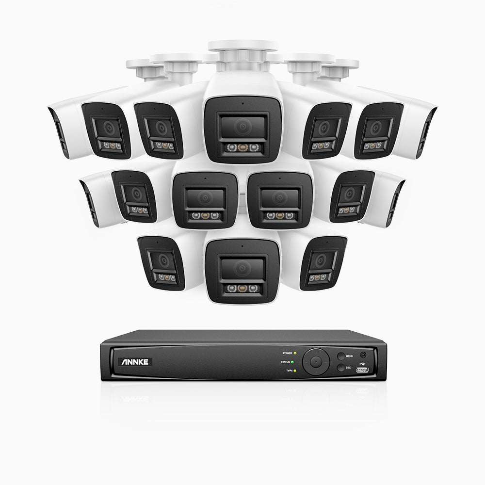 Annke H800 - 4K 16 Channel 16 Cameras PoE Security System, Built-in Microphone, Human & Vehicle Detection, Color & IR Night Vision, RTSP Supported