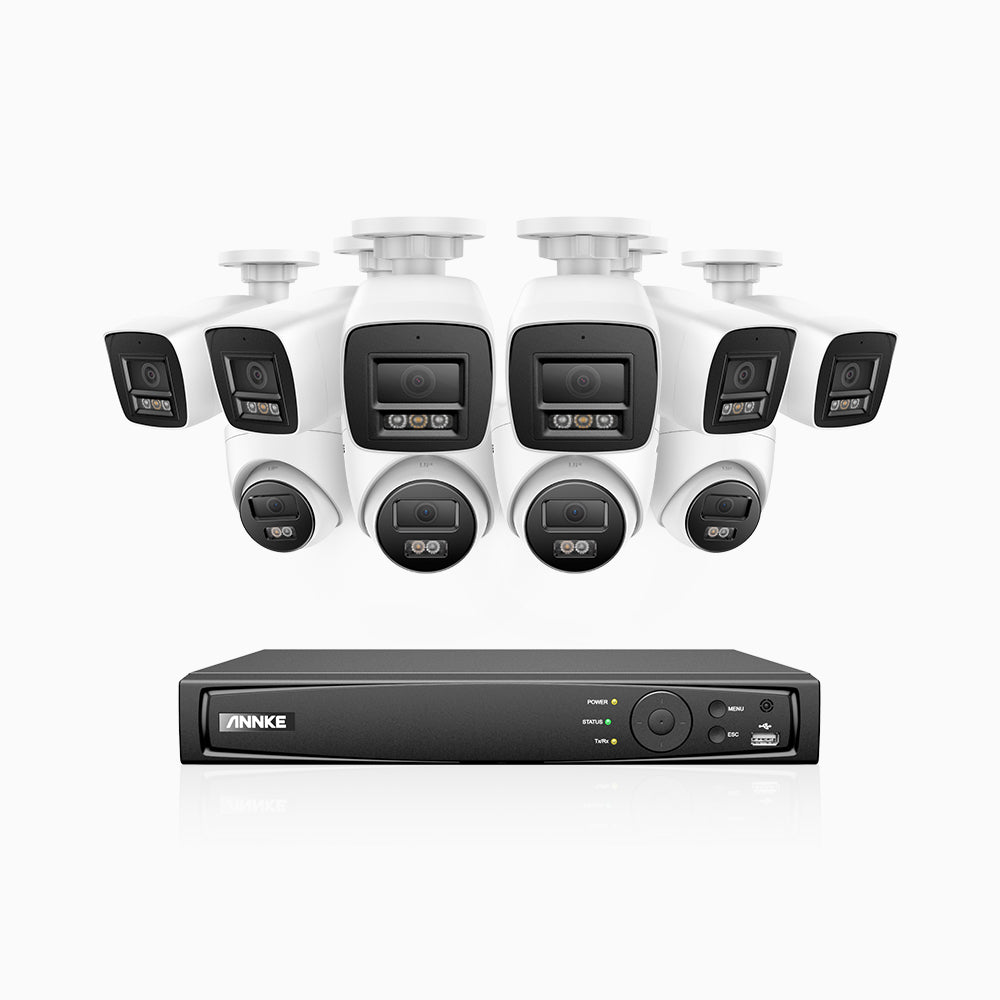 Annke H800 - 4K 16 Channel PoE Security System with 6 Bullet & 4 Turret Cameras, Human & Vehicle Detection, Color & IR Night Vision, Built-in Mic, RTSP Supported