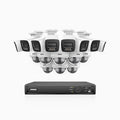 Annke H800 - 4K 16 Channel PoE Security System with 8 Bullet & 8 Dome (IK10) Cameras, Vandal-Resistant, Human & Vehicle Detection, Color & IR Night Vision, Built-in Mic, RTSP Supported