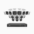 Annke H1200 - 4K 12MP 16 Channel PoE Security System with 8 Bullet & 8 Turret Cameras, Color & IR Night Vision, Human & Vehicle Detection, H.265+, Built-in Microphone, Max. 512 GB Local Storage, IP67
