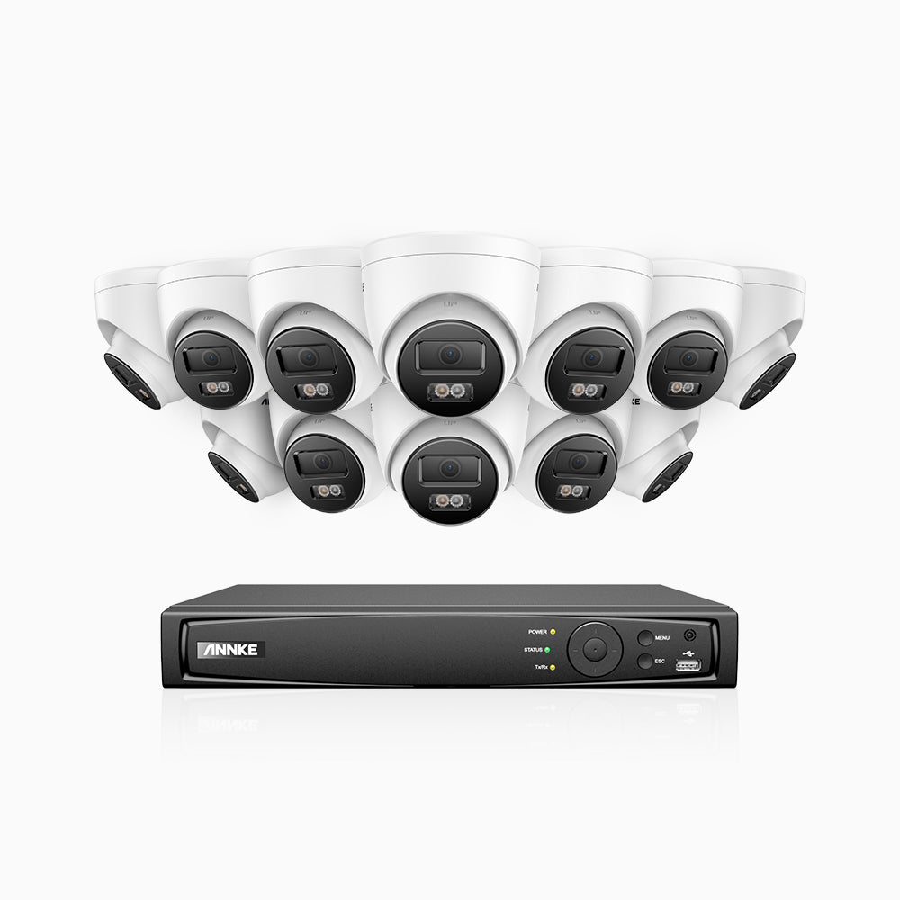 Annke H800 - 4K 16 Channel 12 Cameras PoE Security System, Human & Vehicle Detection, Built-in Micphone, Color & IR Night Vision, RTSP Supported