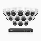 Annke H800 - 4K 16 Channel 16 Cameras PoE Security System, Built-in Microphone, Human & Vehicle Detection, Color & IR Night Vision, RTSP Supported