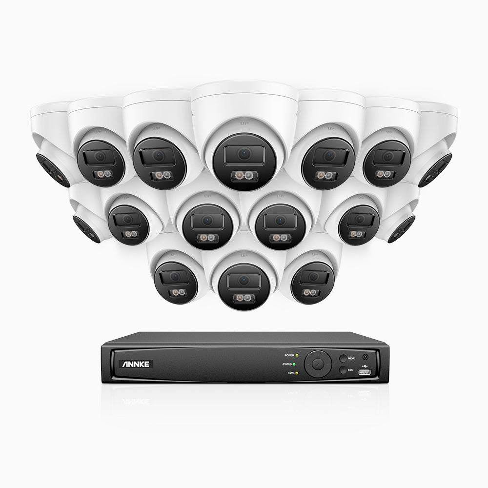 Annke H800 - 4K 16 Channel 16 Cameras PoE Security System, Built-in Microphone, Human & Vehicle Detection, Color & IR Night Vision, RTSP Supported