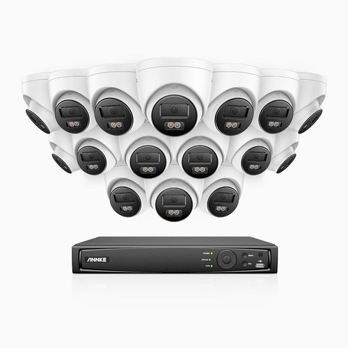 Annke H800 - 4K 16 Channel 16 Cameras PoE Security System, Built-in Microphone, Human & Vehicle Detection, Color & IR Night Vision, RTSP Supported