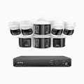 Annke FDH800 - 16 Channel PoE Security System with 4 Bullet & 4 Turret 8MP UHD Dual Lens Cameras, 180° Panoramic View, Smart Dual Light Night Vision, Two-Way Audio, Active Siren & Alarm, Human & Vehicle Detection, IP67