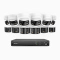 Annke FDH800 - 16 Channel PoE Security System with 6 Bullet & 6 Turret 8MP UHD Dual Lens Cameras, 180° Panoramic View, Smart Dual Light Night Vision, Two-Way Audio, Active Siren & Alarm, Human & Vehicle Detection, IP67