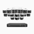 Annke FDH800 - 16 Channel PoE Security System with 8 Bullet & 8 Turret 8MP UHD Dual Lens Cameras, 180° Panoramic View, Smart Dual Light Night Vision, Two-Way Audio, Active Siren & Alarm, Human & Vehicle Detection, IP67