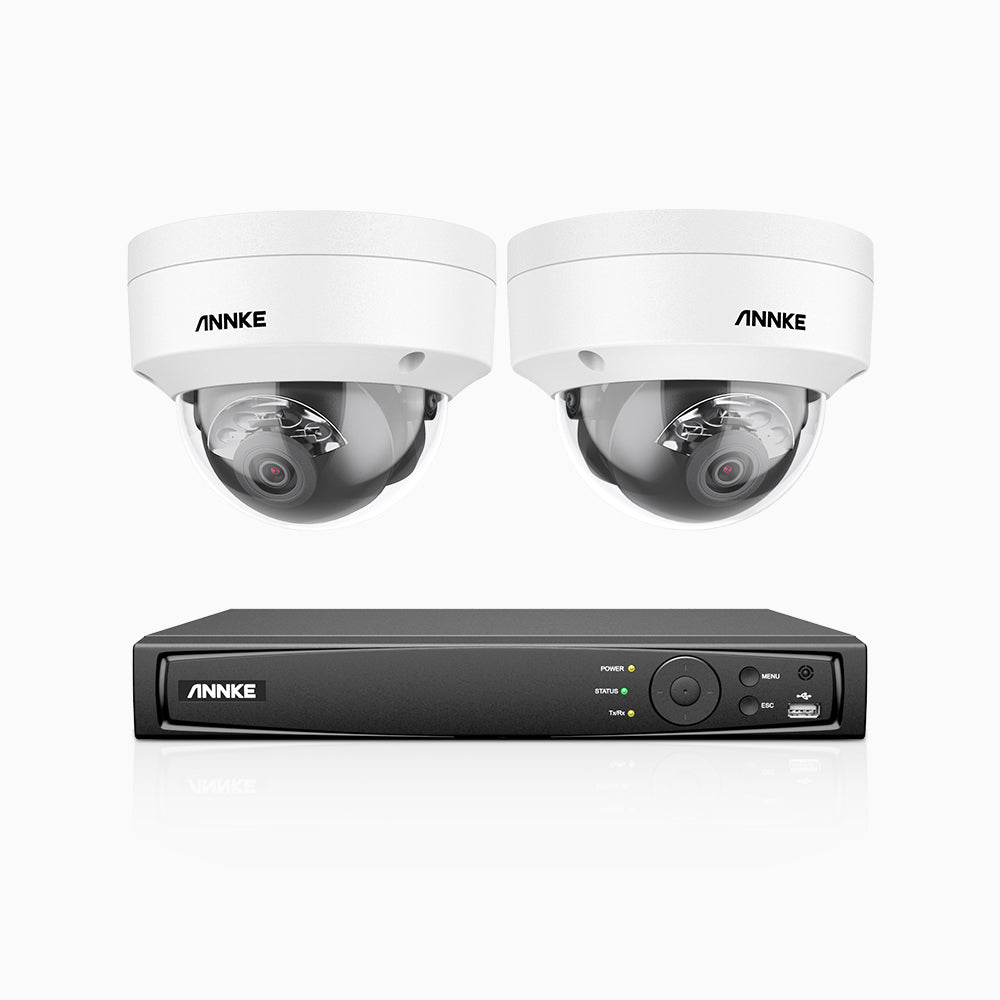 Annke H800 - 4K 8 Channel 2 Cameras PoE Security System, Human & Vehicle Detection, Color & IR Night Vision, Built-in Mic, RTSP Supported
