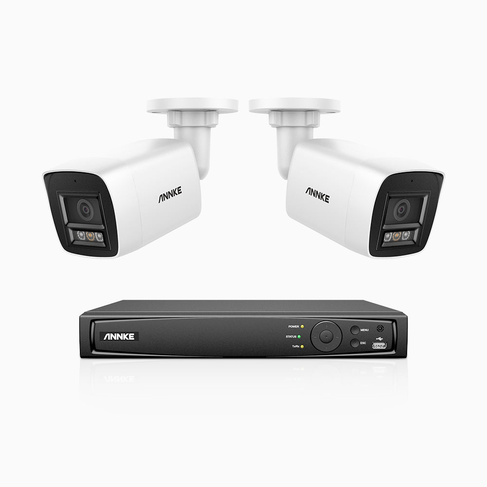 Annke H800 - 4K 8 Channel 2 Cameras PoE Security System, Human & Vehicle Detection, Color & IR Night Vision, Built-in Mic, RTSP Supported