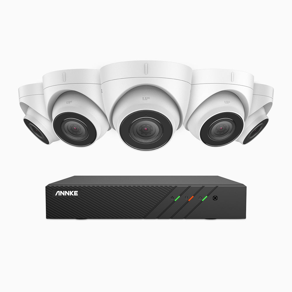 Annke H500 - 3K Super HD 8 Channel 5 Cameras PoE Security System, EXIR 2.0 Night Vision, Built-in Mic & SD Card Slot, Works with Alexa ,IP67 Waterproof, RTSP Supported