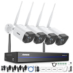 Annke WS300 – 2K Super HD 8 Channel 4 Cameras WiFi NVR Security System, Built-in Mic, Human Recognition, Works with Alexa