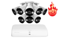 Lorex 4K 16 Camera Capable (8 Wired + 8 Fusion Wi-Fi ) 2TB Wired NVR System with Eight IP Smart Deterrence Bullet Cameras - Open Box