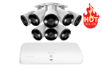 Lorex 4K 16 Camera Capable (8 Wired + 8 Fusion Wi-Fi ) 2TB Wired NVR System with Eight IP Smart Deterrence Bullet Cameras - Open Box