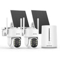 ANNKE 4MP 2K Wireless Home Camera System, 2-Cam Kit Security System, Solar Cameras Outdoor, PIR Human Detection, Instant Alerts, Compatible with Alexa, Color Night Vision, No Monthly Fee