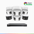 Annke NightChroma NDK800 – 4K 8 Channel Panoramic Dual Lens PoE Security System with 2 Bullet & 4 Turret Cameras, f/1.0 Super Aperture, Acme Color Night Vision, Active Siren and Strobe, Human & Vehicle Detection, Built-in Mic ,Two-Way Audio