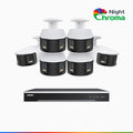 Annke NightChroma NDK800 – 4K 8 Channel 6 Panoramic Dual Lens Camera PoE Security System, f/1.0 Super Aperture, Acme Color Night Vision, Active Siren and Strobe, Human & Vehicle Detection, 2CH 4K Decoding Capability, Built-in Mic ,Two-Way Audio
