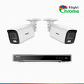 Annke NightChroma NCK800 – 4K 8 Channel 2 Cameras PoE Security System, f/1.0 Super Aperture, Color Night Vision, 2CH 4K Decoding Capability, Human & Vehicle Detection, Intelligent Behavior Analysis, Built-in Mic, 124° FoV, All-Metal Housing