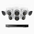 Annke H800X - 4K 8 Channel PoE Security System with 2 Bullet & 6 Turret Cameras, 1/1.8'' BSI Sensor, f/1.6 Aperture (0.003 Lux), Siren & Strobe Alarm,Two-Way Audio, Human & Vehicle Detection, Perimeter Protection, All-Metal Housing