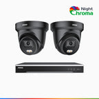 Annke NightChroma NCK800 – 4K 8 Channel 2 Cameras PoE Security System, f/1.0 Super Aperture, Color Night Vision, 2CH 4K Decoding Capability, Human & Vehicle Detection, Intelligent Behavior Analysis, Built-in Mic, 124° FoV, All-Metal Housing
