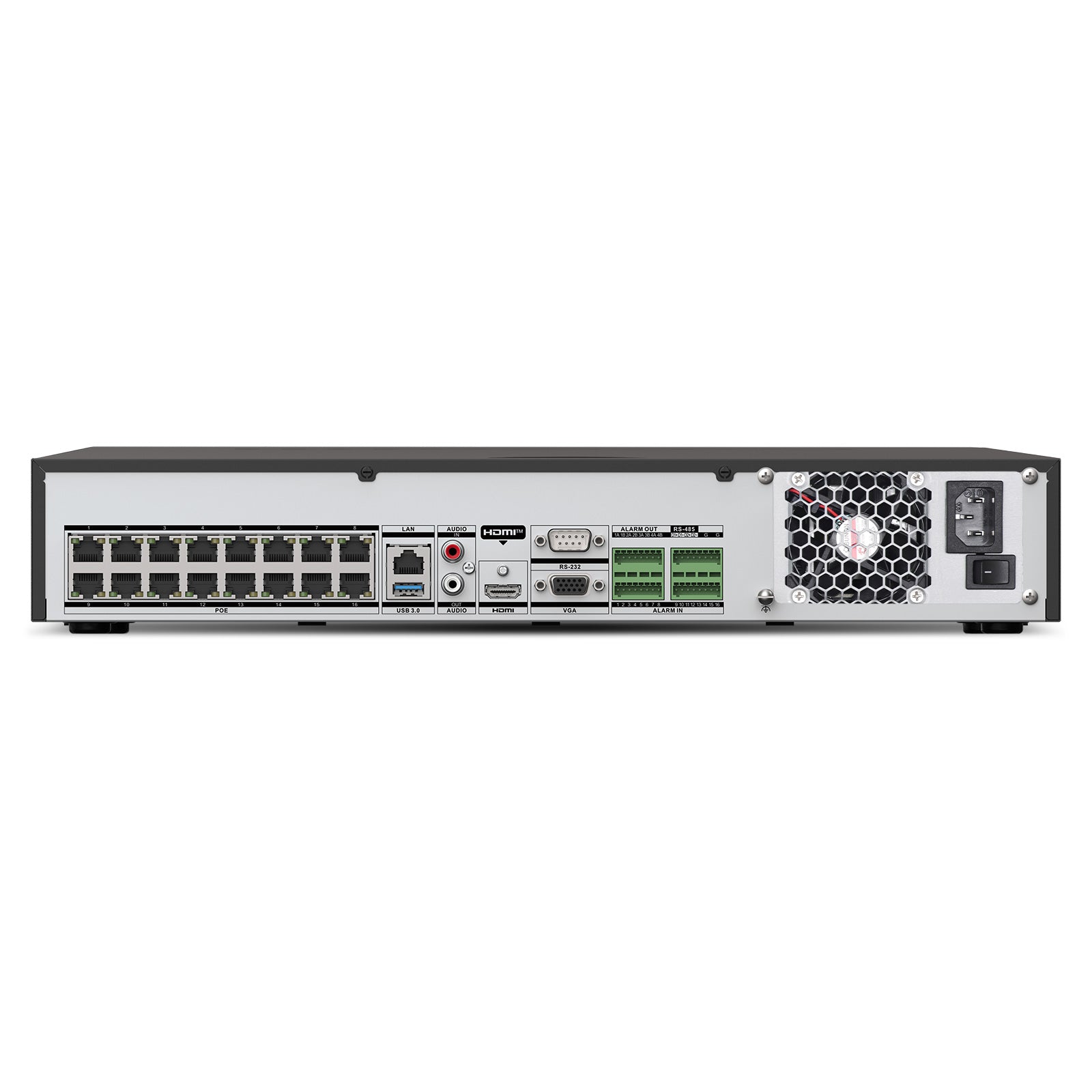 Annke 4K 32 Channel PoE NVR Recorder with 16 PoE Ports, 12MP Video Resolution, 4 Hard Drive Bays, H.265+, Motion Detection, Remote Access