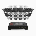 Annke H500 - 3K 32 Channel PoE Security System with 10 Bullet & 10 Turret Cameras, EXIR 2.0 Night Vision, Built-in Mic & SD Card Slot, Works with Alexa, 16-Port PoE Switch Included ,IP67 Waterproof, RTSP Supported