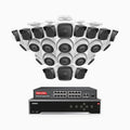 Annke H500 - 3K 32 Channel PoE Security System with 12 Bullet & 12 Turret Cameras, EXIR 2.0 Night Vision, Built-in Mic & SD Card Slot, Works with Alexa, 16-Port PoE Switch Included ,IP67 Waterproof, RTSP Supported