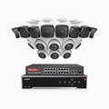 Annke H500 - 3K 32 Channel PoE Security System with 8 Bullet & 8 Turret Cameras, EXIR 2.0 Night Vision, Built-in Mic & SD Card Slot, Works with Alexa, 16-Port PoE Switch Included ,IP67 Waterproof, RTSP Supported