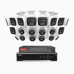 Annke H800 - 4K 32 Channel PoE Security System with 10 Bullet & 10 Turret Cameras, Human & Vehicle Detection, Color & IR Night Vision, Built-in Mic, RTSP Supported, 16-Port PoE Switch Included