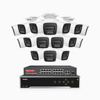 Annke H800 - 4K 32 Channel 16 Cameras PoE Security System, Human & Vehicle Detection, Color & IR Night Vision, Built-in Mic, RTSP Supported, 16-Port PoE Switch Included