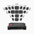 Annke H800 - 4K 32 Channel 24 Cameras PoE Security System, Human & Vehicle Detection, Color & IR Night Vision, Built-in Mic, RTSP Supported, 16-Port PoE Switch Included