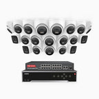 Annke H800 - 4K 32 Channel PoE Security System with 4 Bullet & 16 Turret Cameras, Human & Vehicle Detection, Color & IR Night Vision, Built-in Mic, RTSP Supported, 16-Port PoE Switch Included